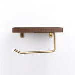 Solid Brass and Walnut Toilet Paper Holder